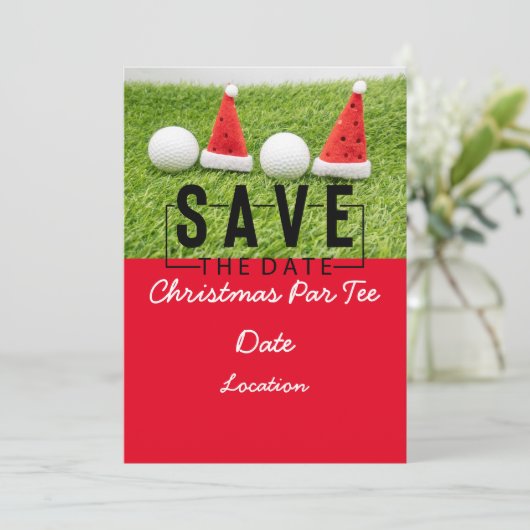 Golfpartij bewaar de datum voor Kerstmis Kaart (Staand voorkant)