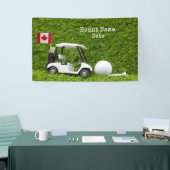Golfpartij met golfkarretje en vlag van Canada  Spandoek (Beurs)