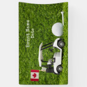 Golfpartij met golfkarretje en vlag van Canada  Spandoek (Verticaal)