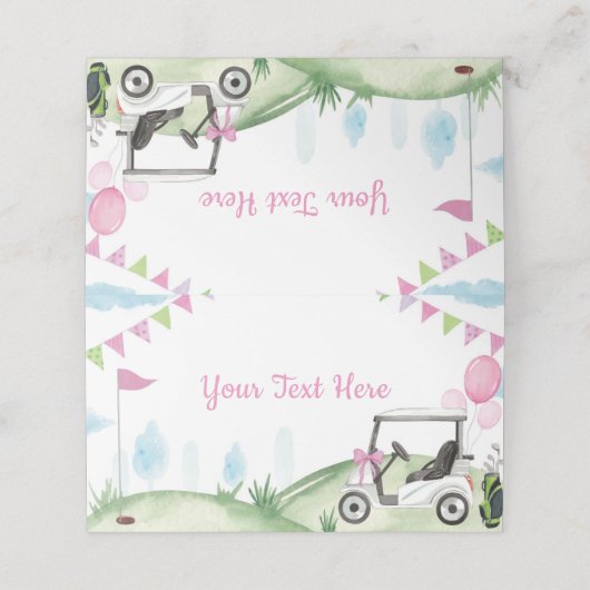 Golfpartij Roze Meisje Verjaardagsplaatskaart Plaatskaartje (Buitenkant ongevouwen)