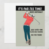 GOLFPARTY AANPASSBARE UITNODIGINGEN (Voorkant / Achterkant)