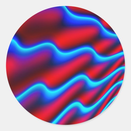 Golfpatroon achtergrondcurve ronde sticker (Voorkant)