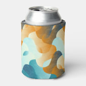 golfpatroon, blauw en bruin. blikjeskoeler (Blikje Voorkant)