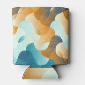golfpatroon, blauw en bruin. blikjeskoeler (Achterkant)
