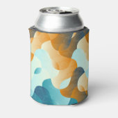 golfpatroon, blauw en bruin. blikjeskoeler (Blikje Achterkant)