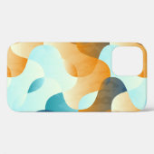  golfpatroon, blauw en bruin. Case-Mate iPhone case (Achterkant (horizontaal))