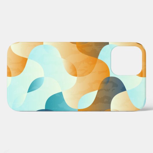  golfpatroon, blauw en bruin. Case-Mate iPhone case (Achterkant (horizontaal))