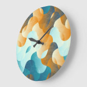  golfpatroon, blauw en bruin. grote klok (Hoek)