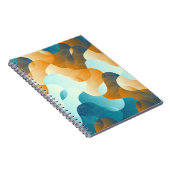 golfpatroon, blauw en bruin. notitieboek (Rechterzijde)