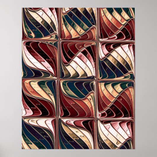 Golfpatroon Fractal Poster (Voorkant)