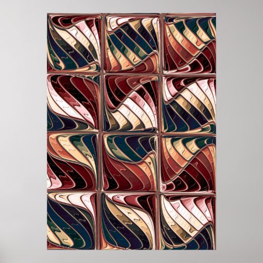 Golfpatroon Fractal Poster (Voorkant)