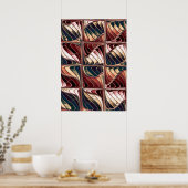 Golfpatroon Fractal Poster (Keuken)