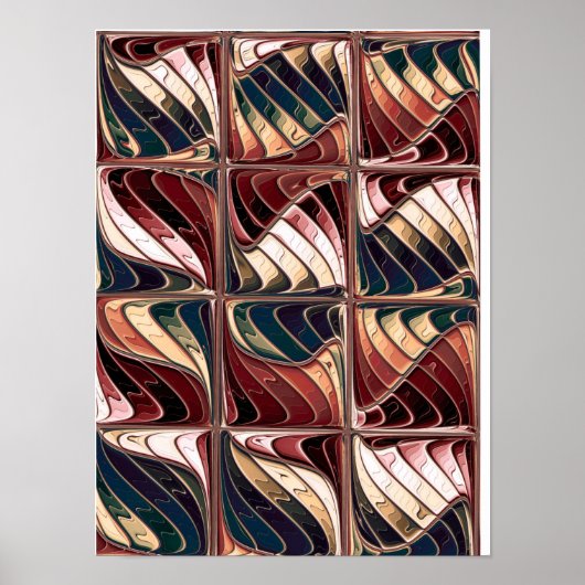 Golfpatroon Fractal Poster (Voorkant)