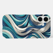 golfpatroon geïnspireerd op de oceaan Case-Mate iPhone case (Achterkant (horizontaal))