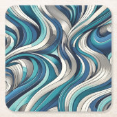 golfpatroon geïnspireerd op de oceaan kartonnen onderzetters (Voorkant)