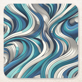 golfpatroon geïnspireerd op de oceaan kartonnen onderzetters