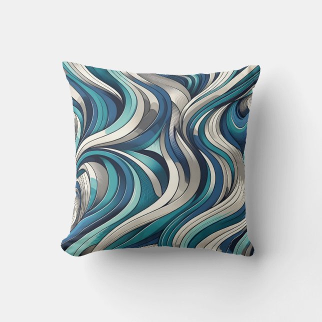 golfpatroon geïnspireerd op de oceaan kussen (Voorkant)