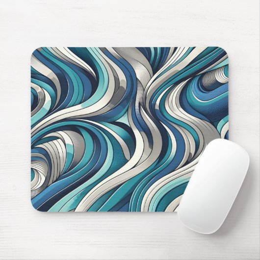 golfpatroon geïnspireerd op de oceaan muismat (Met muis)