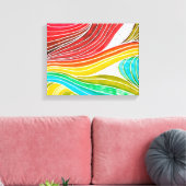 Golfpatroon getekend door Waterverf verf Canvas Afdruk (Insitu (Woonkamer))