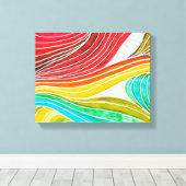Golfpatroon getekend door Waterverf verf Canvas Afdruk (Insitu (Houten vloer))