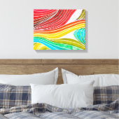 Golfpatroon getekend door Waterverf verf Canvas Afdruk (Insitu (Slaapkamer))