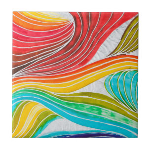 Golfpatroon getekend door Waterverf verf Tegeltje