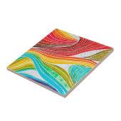 Golfpatroon getekend door Waterverf verf Tegeltje (Zijkant)