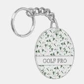 Golfpatroon Golf Pro Keys groen wit zwart Sleutelhanger (Voorkant Links)
