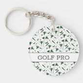 Golfpatroon Golf Pro Keys groen wit zwart Sleutelhanger (Voorkant)