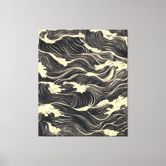 golfpatroon in kuststijl canvas afdruk