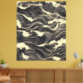 golfpatroon in kuststijl canvas afdruk (Insitu (Woonkamer))