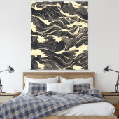 golfpatroon in kuststijl canvas afdruk (Insitu (Slaapkamer))
