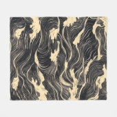 golfpatroon in kuststijl fleece deken (Voorkant (Horizontaal))