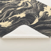 golfpatroon in kuststijl sherpa deken (3/4)