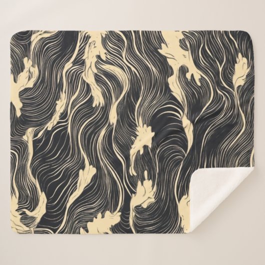 golfpatroon in kuststijl sherpa deken (Voorkant (horizontaal))