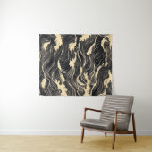 golfpatroon in kuststijl wandkleed (In Situ (horizontaal))