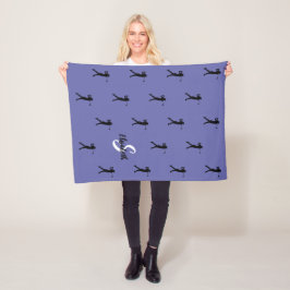 Golfpatroon met monogram in Periwinkleblauw voor h Fleece Deken