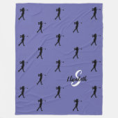 Golfpatroon Monogram Naam Initiaal Periwinkle Fleece Deken (Voorkant)