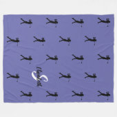 Golfpatroon Monogram Naam Initiaal Periwinkle Fleece Deken (Voorkant (Horizontaal))