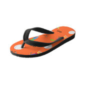 Golfpatroon op sinaasappel kinder teenslippers (Schuin)