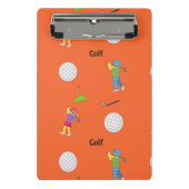 Golfpatroon op sinaasappel mini klembord (Voorkant)