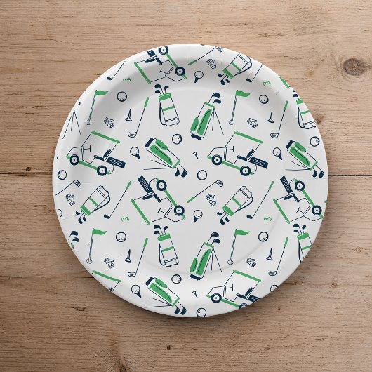Golfpatroon papieren borden bordje