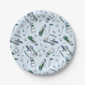 Golfpatroon papieren borden bordje (Voorkant)