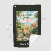 Golfpensioen in Florida thema Golfhanddoek (Insitu)