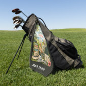 Golfpensioen in Florida thema Golfhanddoek (Groen)