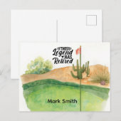 Golfpensioen met bal op green briefkaart (Voorkant / Achterkant)