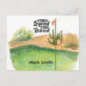 Golfpensioen met bal op green briefkaart (Voorkant)
