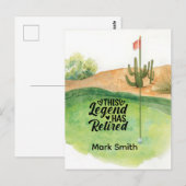 Golfpensioen met bal op green briefkaart (Voorkant / Achterkant)