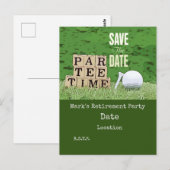 Golfpensioen met ball par t-shirt tijd op groene C Briefkaart (Voorkant / Achterkant)