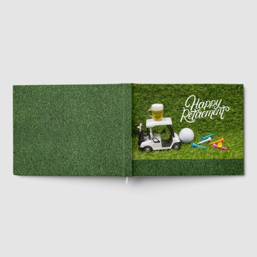 Golfpensioen met bier op golfkarretje gastenboek (Volledig)
